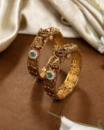 Peacock Emerald Heritage Bangles - Image 2